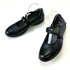 Aravon black leather comfort Mary Jane low heel womens shoes Size 10AA